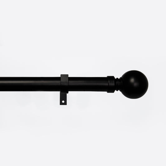 Metal Curtain Poles - Black, Ball Finials