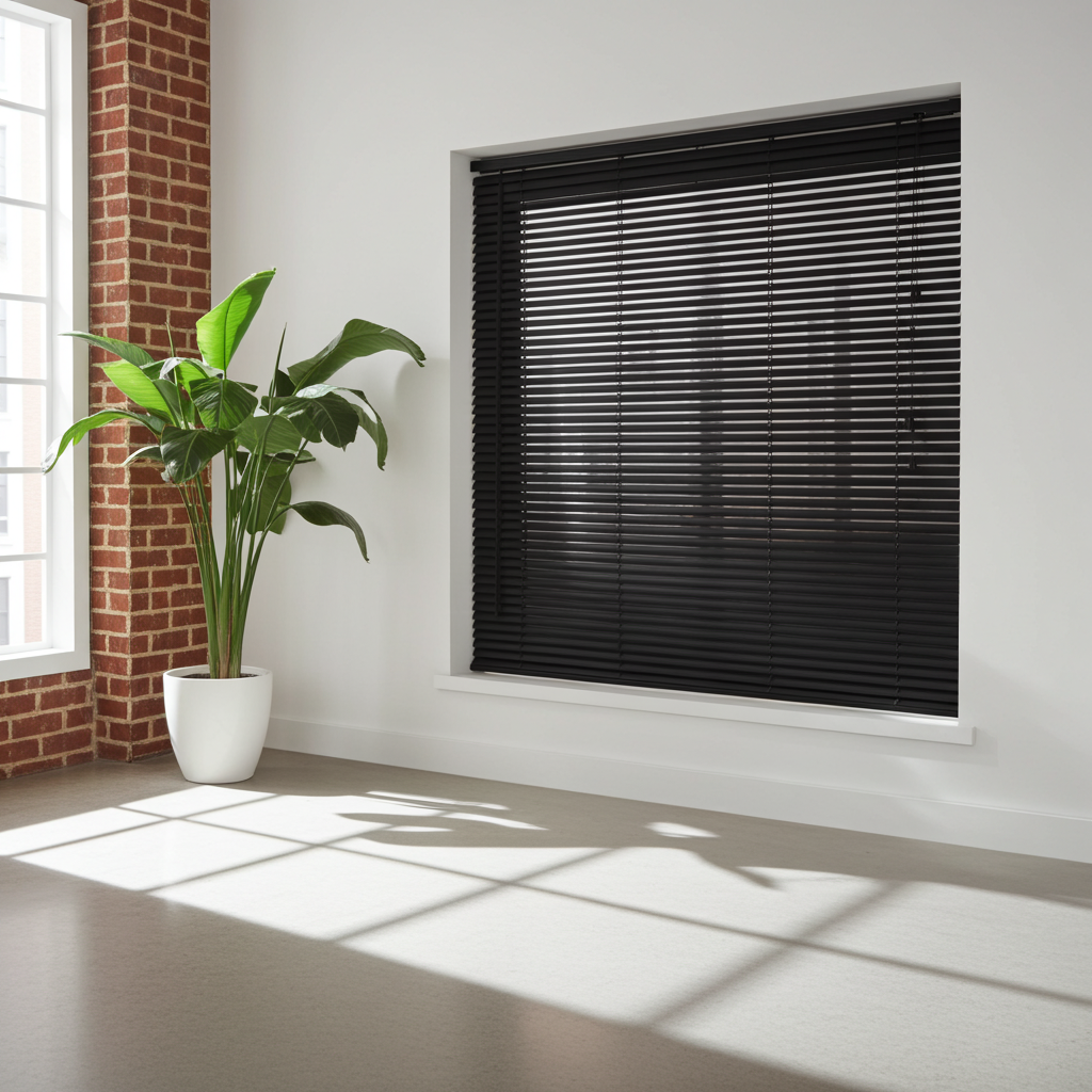 25mm PVC Venetian Blind - Black