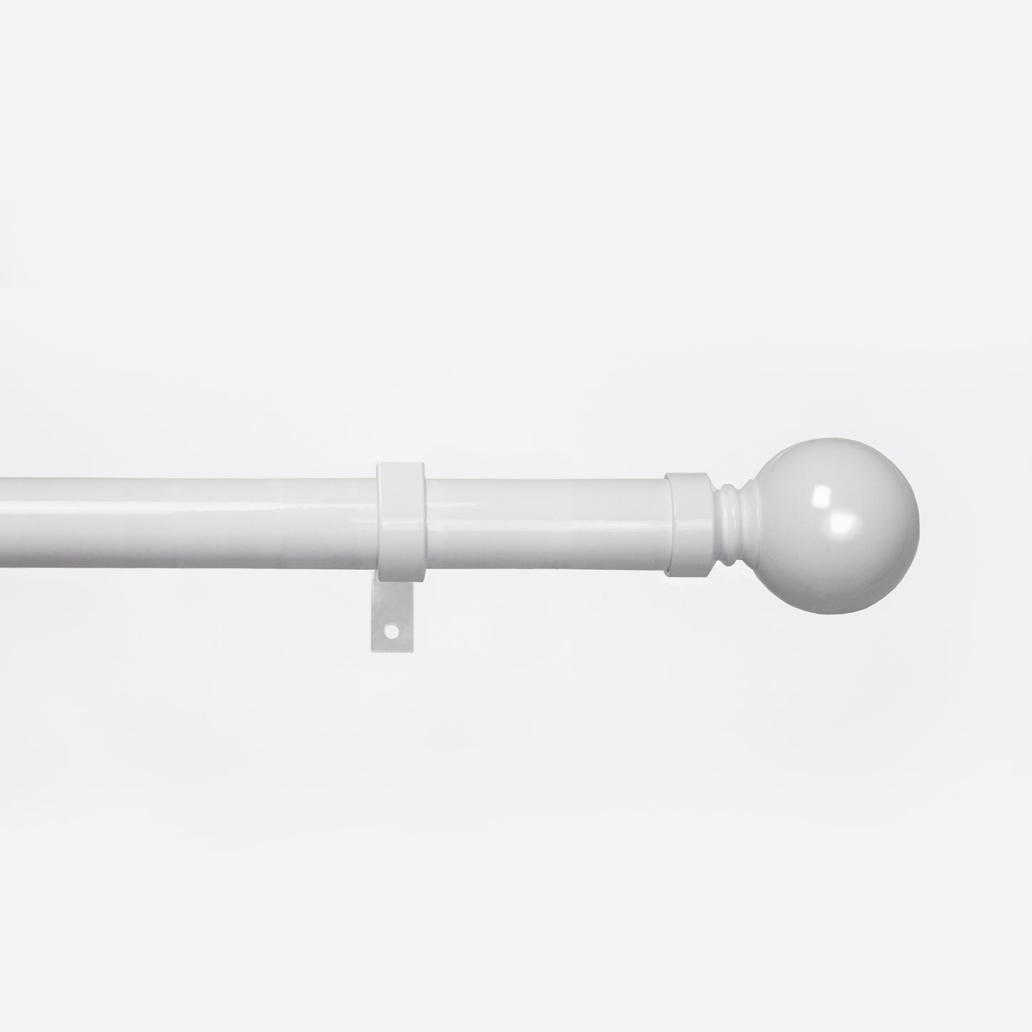 Metal Curtain Poles - White, Ball Finials