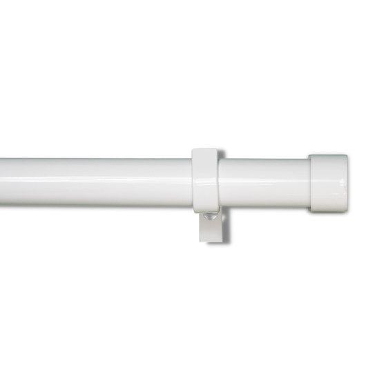 Metal Curtain Poles - White, Flat Finials