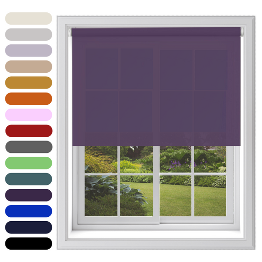 Straight Edge Roller Blind - Aubergine