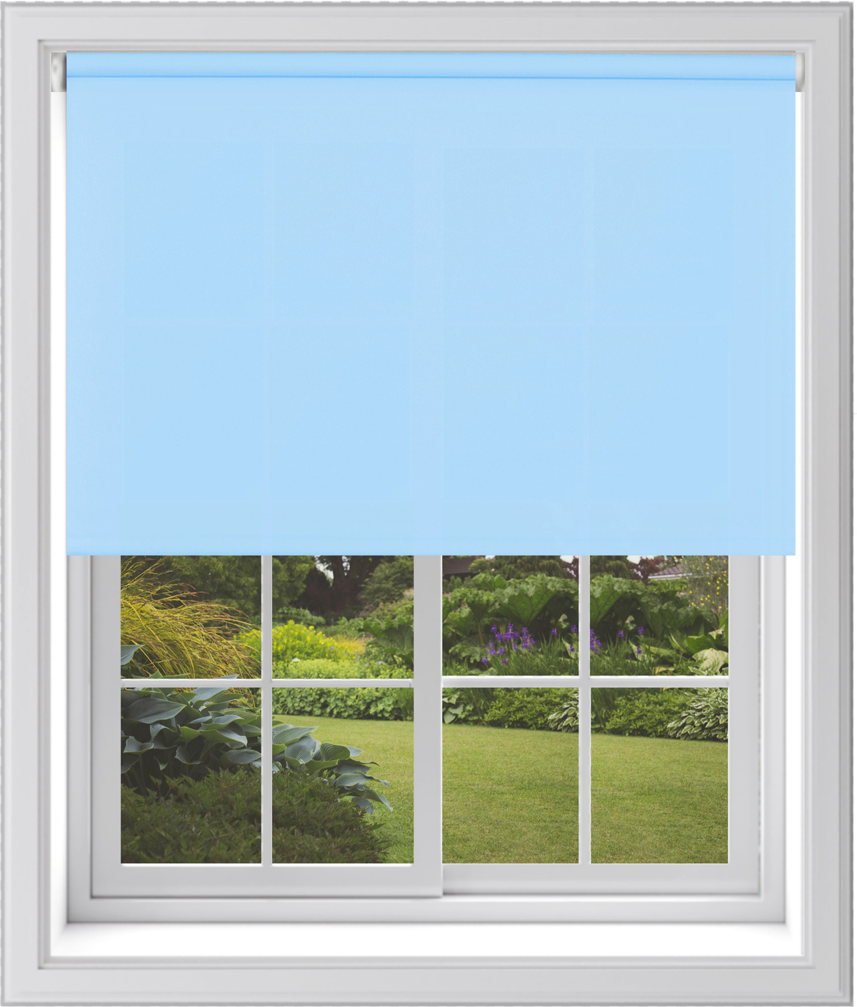 No Drill Blackout Roller Blind Blue