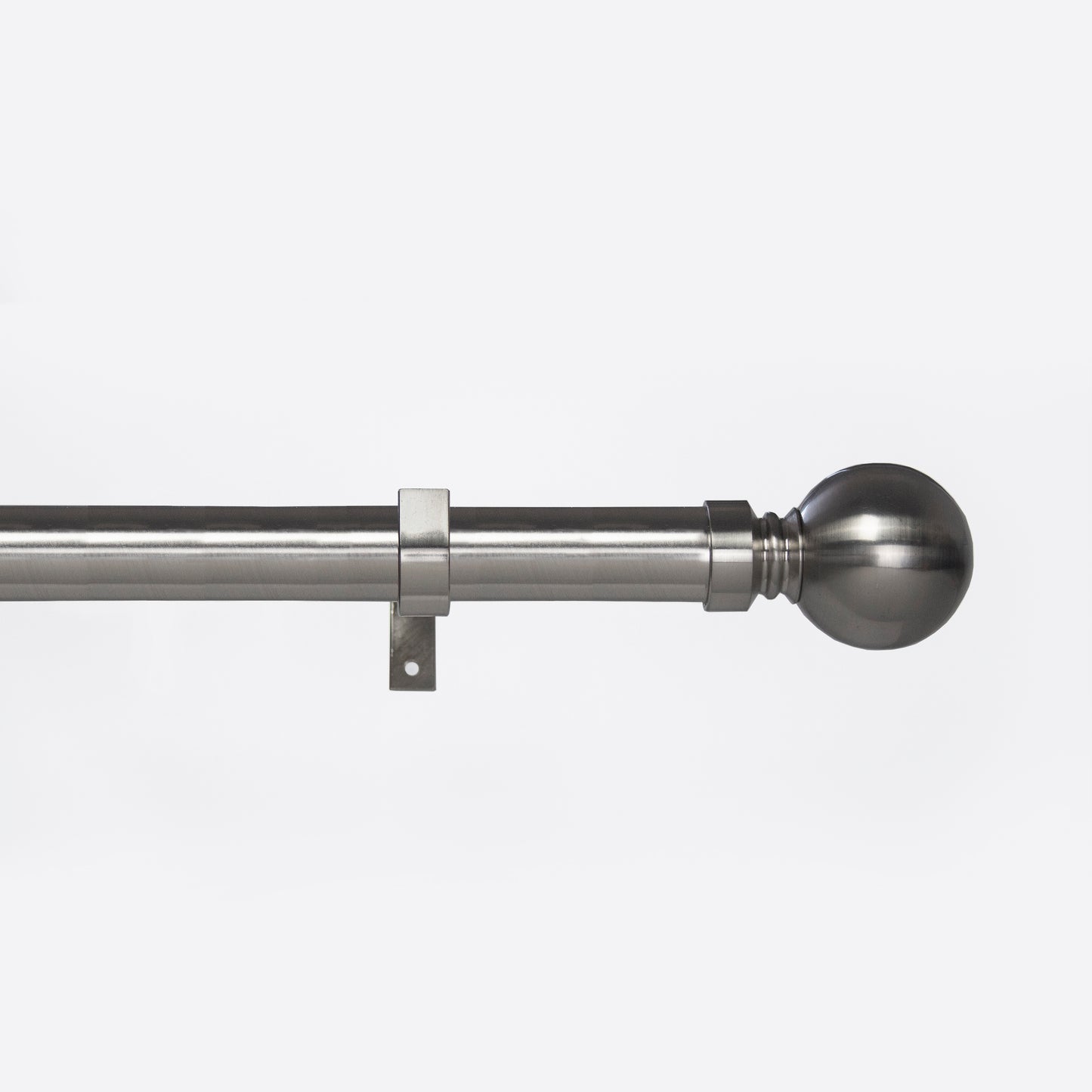 Metal Curtain Poles - Brushed Chrome, Ball Finials