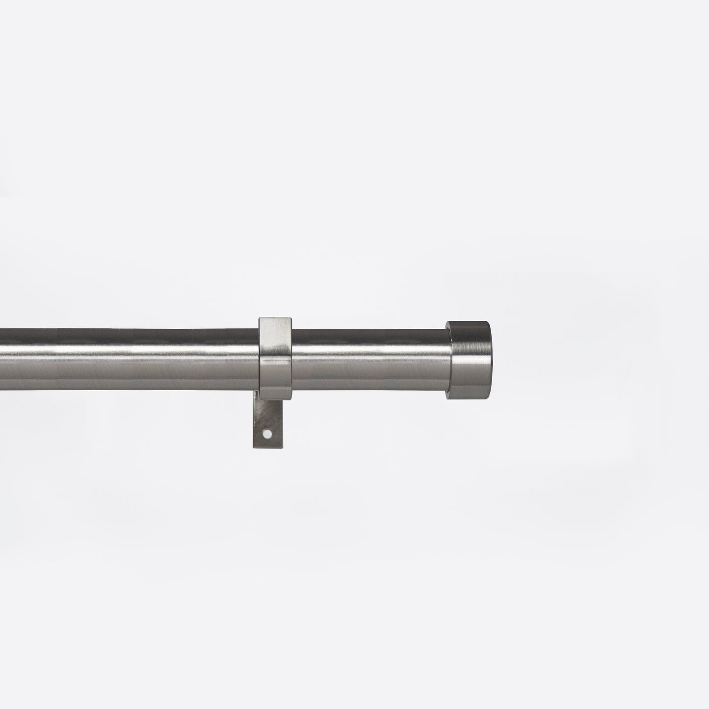 Metal Curtain Poles - Brushed Chrome, Flat Finials