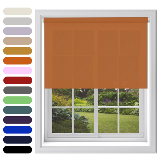Straight Edge Roller Blind - Burnt Orange