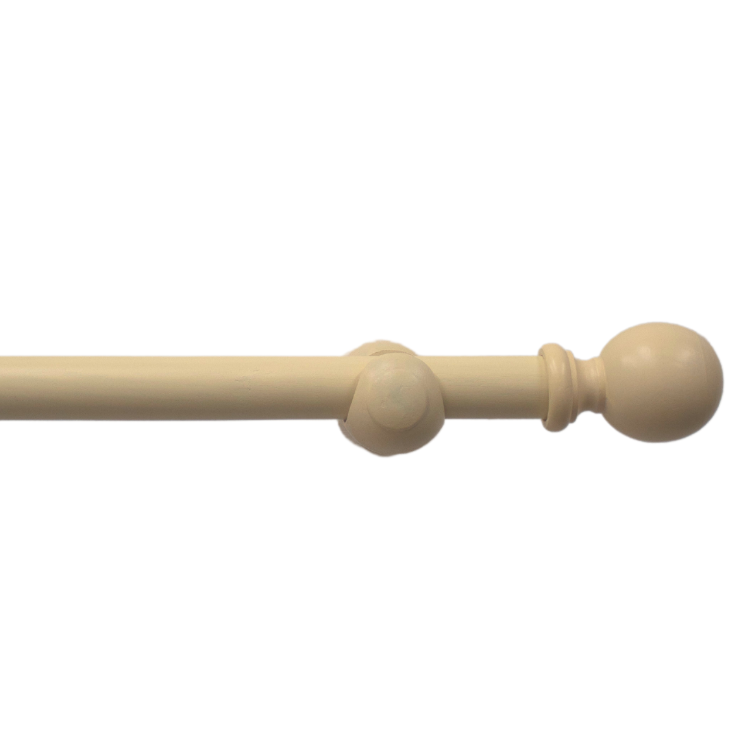 Wooden Curtain Pole - Cream