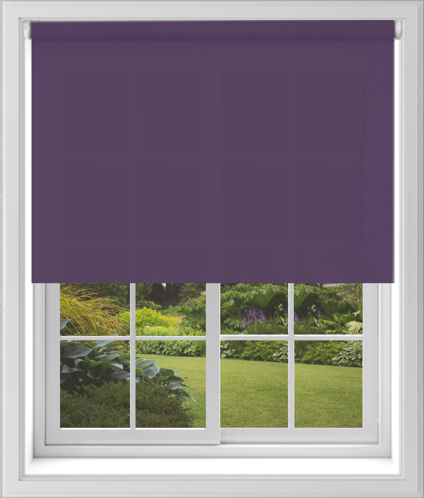 Straight Edge Roller Blind - Aubergine
