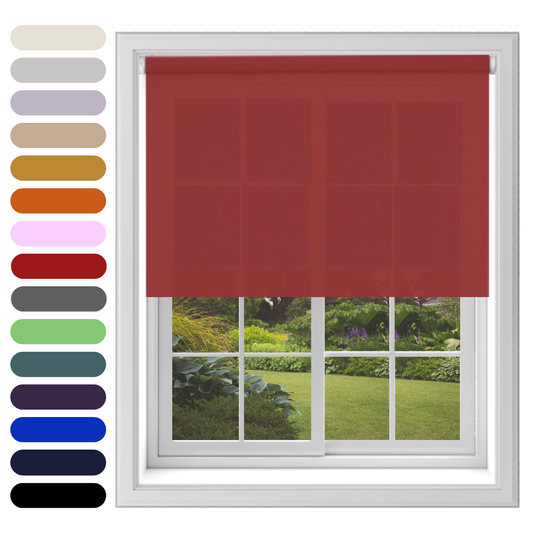 Straight Edge Roller Blind - Red