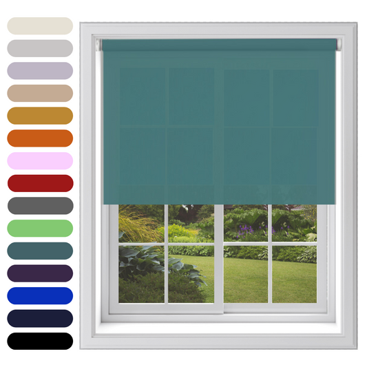 Straight Edge Roller Blind - Teal