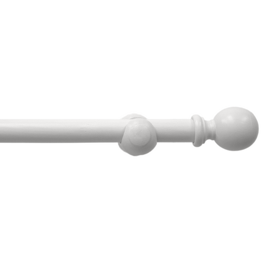 Wooden Curtain Pole - White