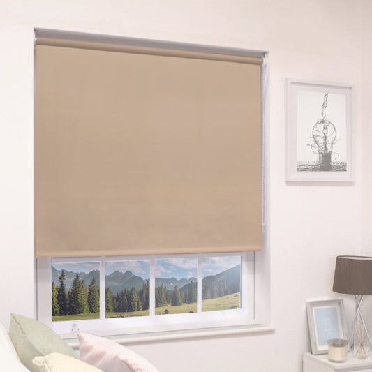 MTM No Drill Blackout Roller Blind Cappuccino
