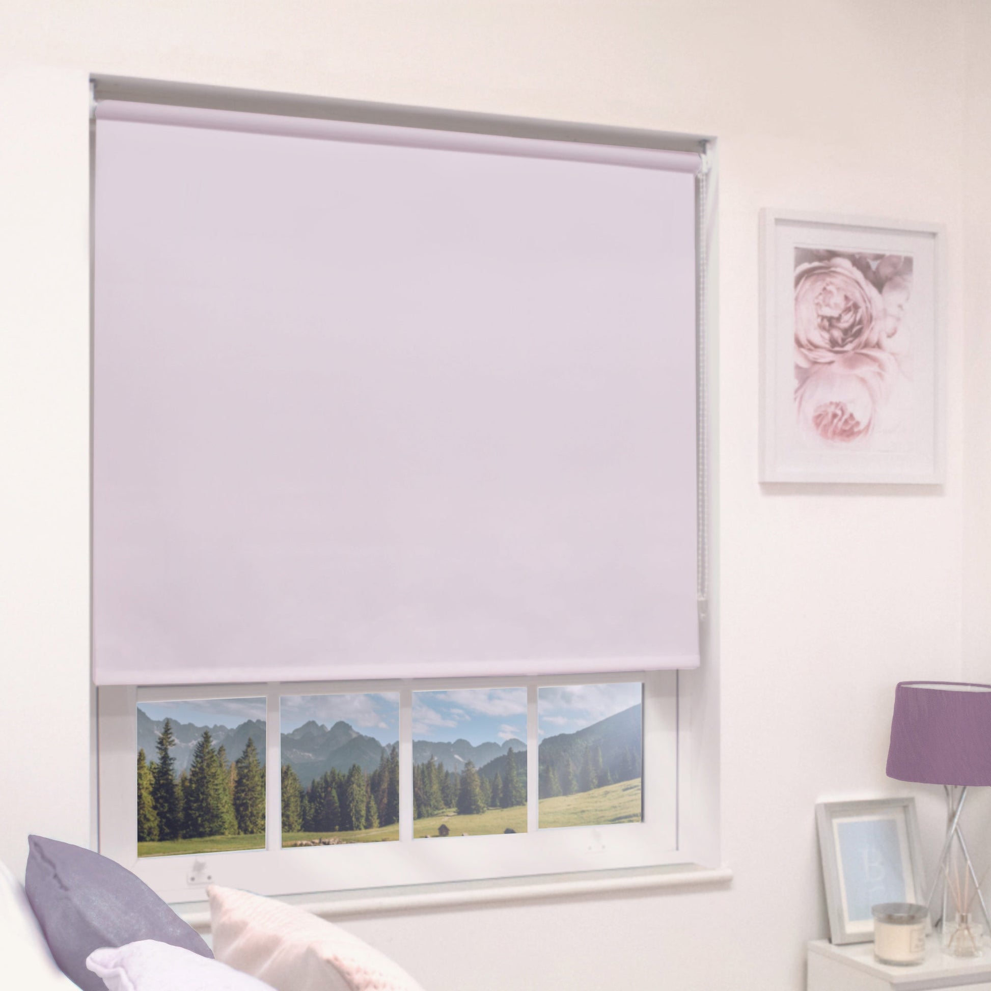 MTM No Drill Blackout Roller Blind Lavender